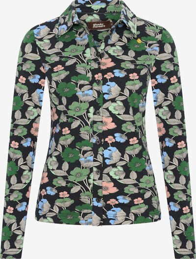 4funkyflavours Blouse 'Let's Get With The Beat' in Green / Light green / Black / White, Item view