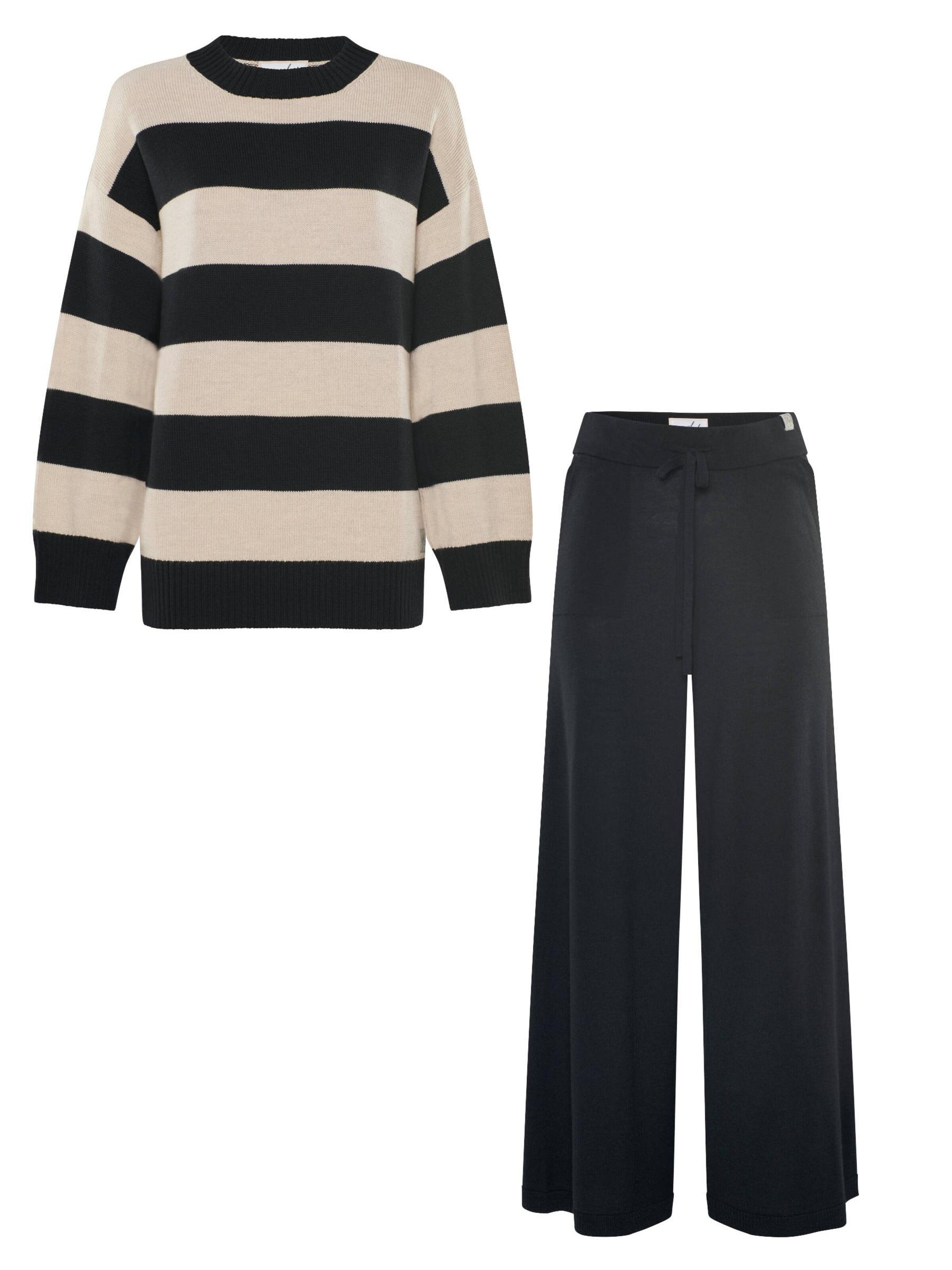 Tenue d'intérieur 'LOUNGEWEAR SET  - Pullover Felia & Pants Frida' YOU LOOK PERFECT en noir : devant