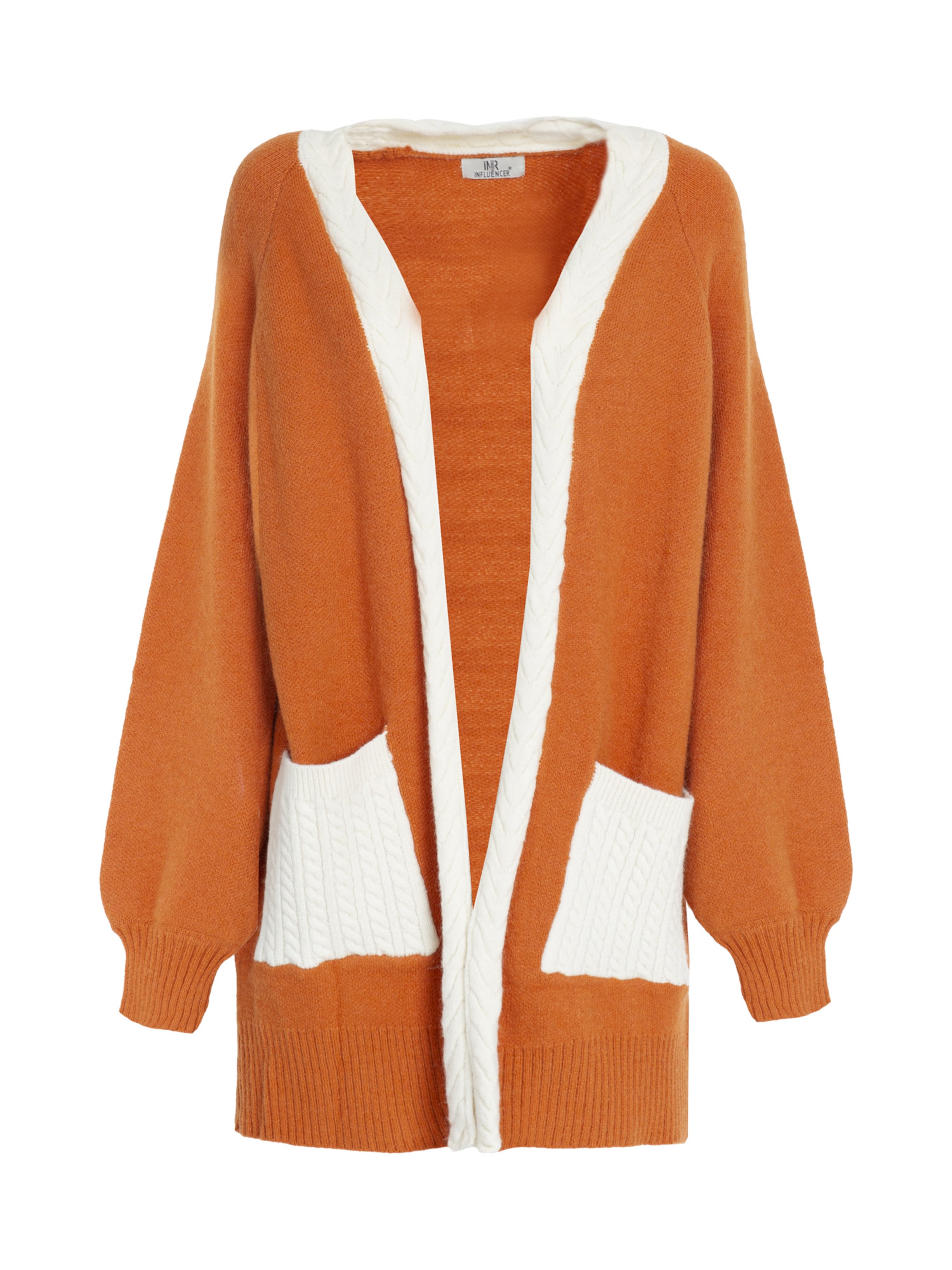 Influencer Kardigán - narancs: elől