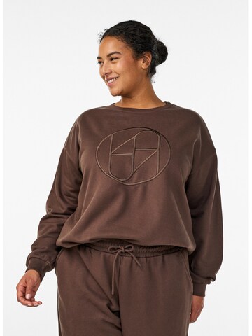 Zizzi Свитшот 'Mrikke' в Коричневый: спереди