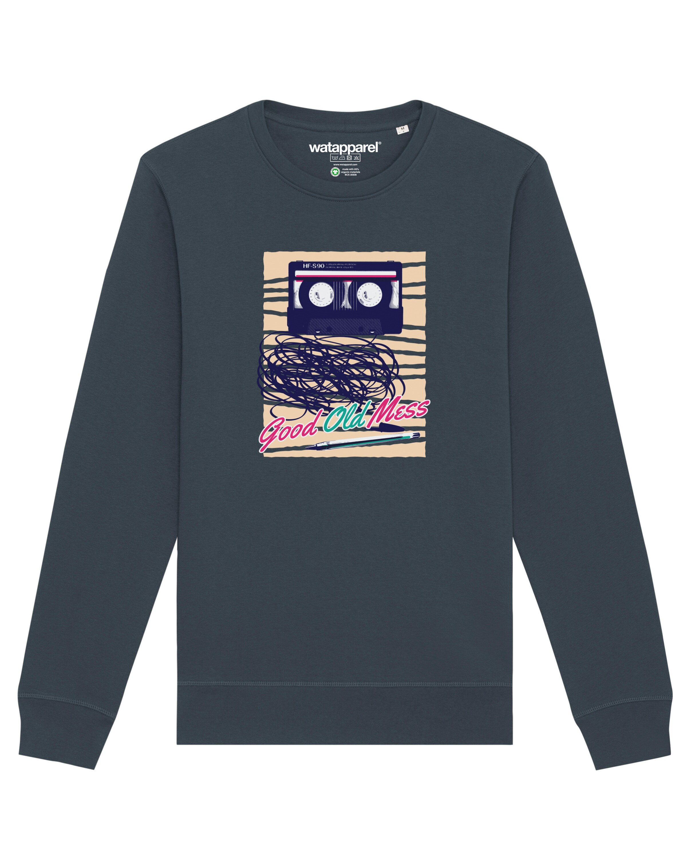 Sweat-shirt ' Good Old Mess ' Watapparel en gris : devant