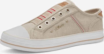 s.Oliver Спортни обувки Slip On в бежово: отпред