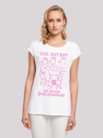 F4NT4STIC Shirt 'Fall Out Boy Dog So Much Stardust' in Wit: voorkant