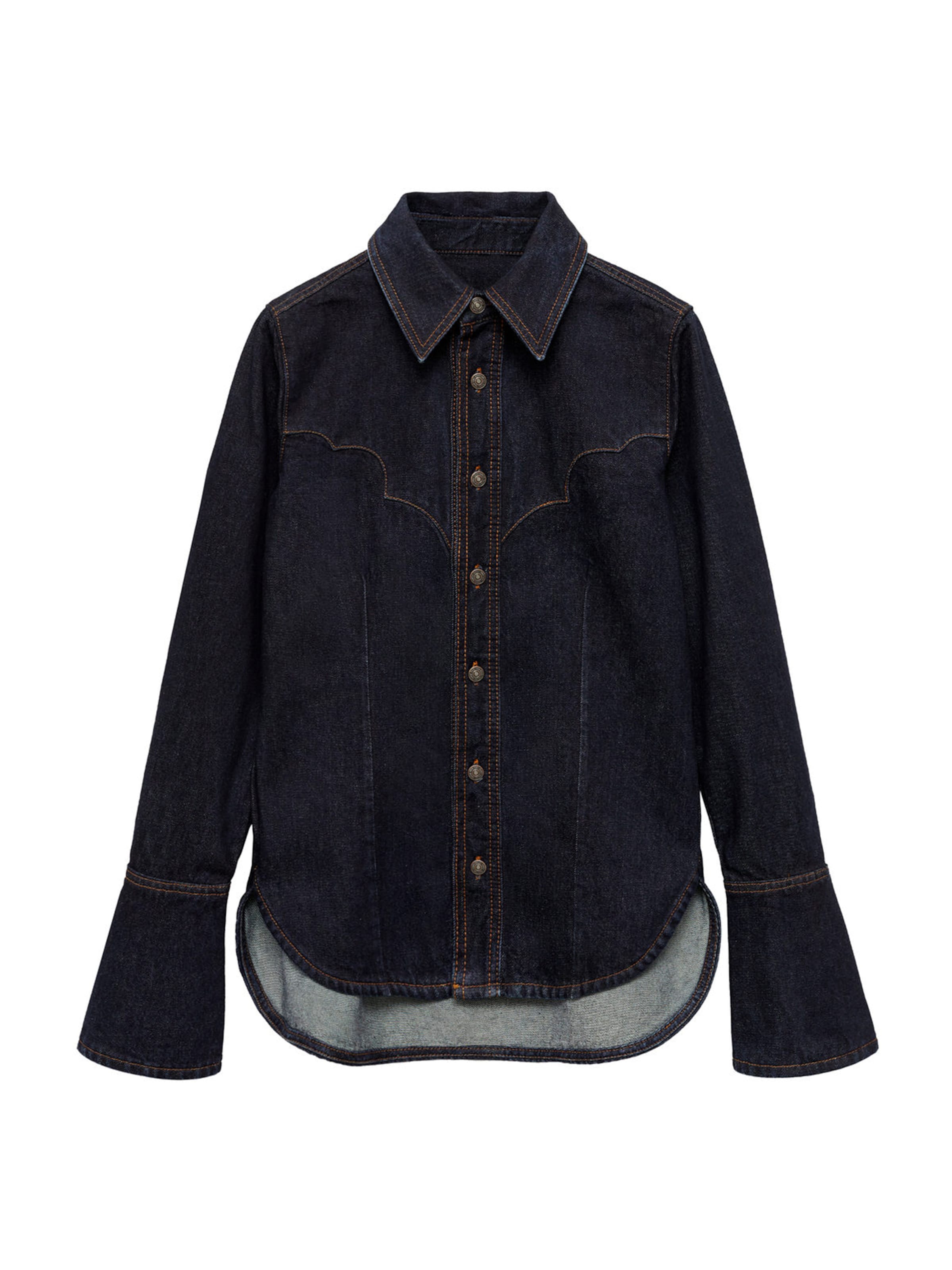 MANGO Blouse 'VENETIA' in Blue: front
