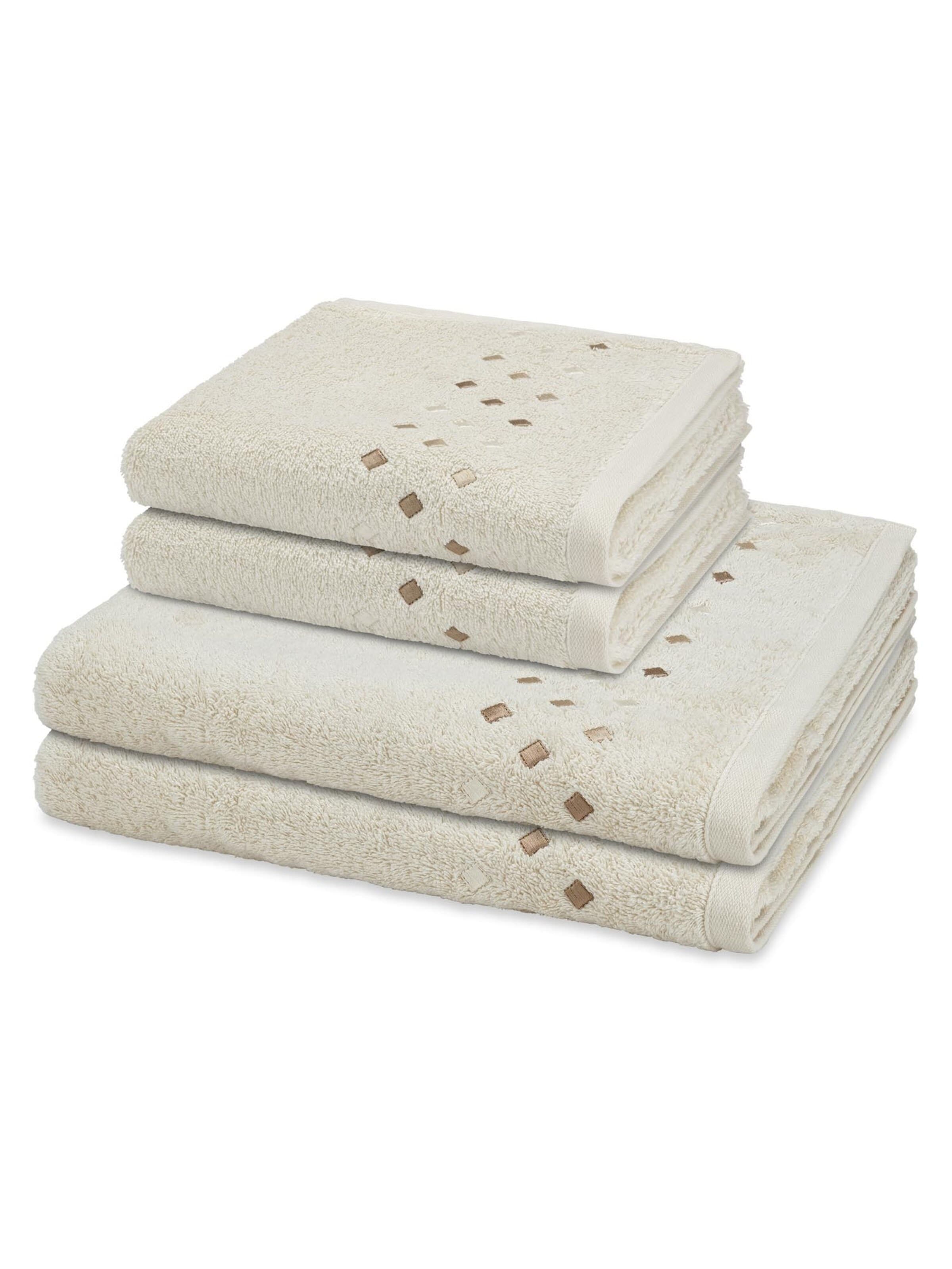 ROSS Towel 'Stoneline' in White: front