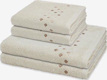 ROSS Towel 'Stoneline' in White: front