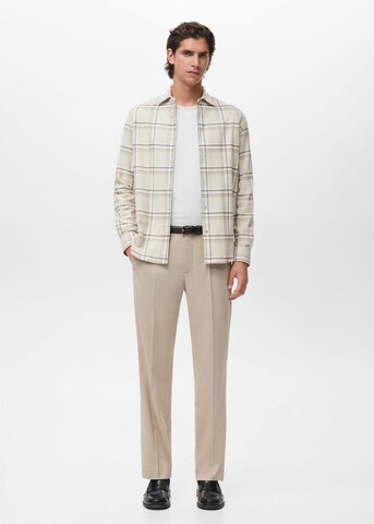MANGO MAN Regular fit Button Up Shirt 'Pierre' in Beige
