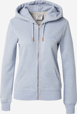 Veste de survêtement Superdry en bleu : devant