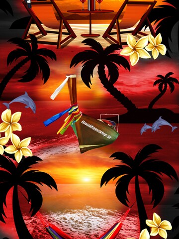 Hawaiihemdshop.de Regular fit Overhemd 'Paradise Night' in Zwart