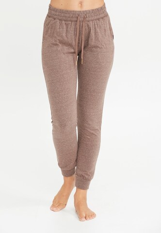Athlecia Regular Workout Pants 'CHESTINE' in Brown: front