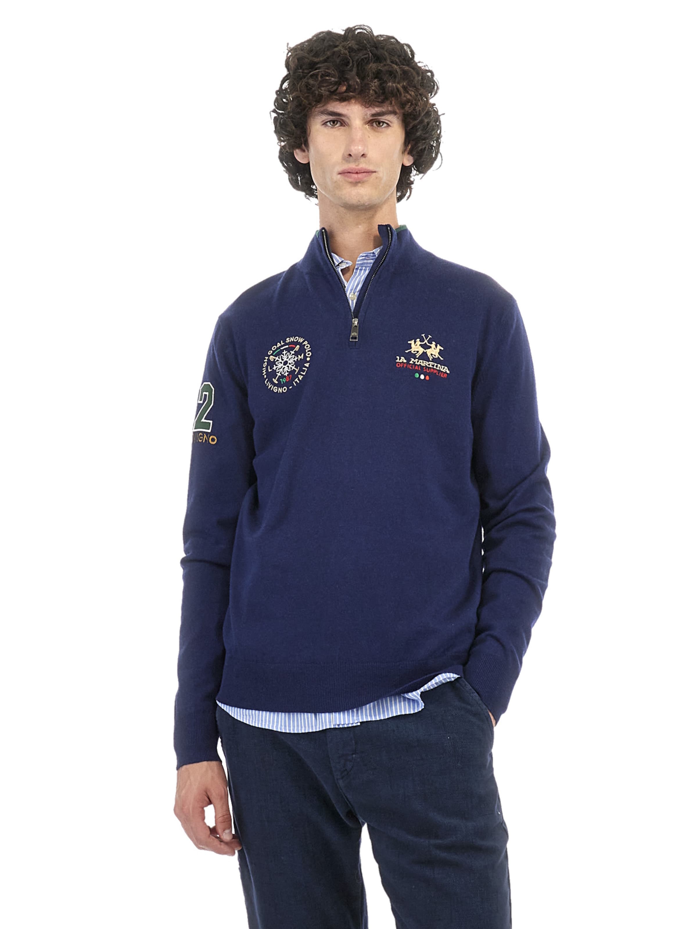 La Martina Trui in Blauw: voorkant