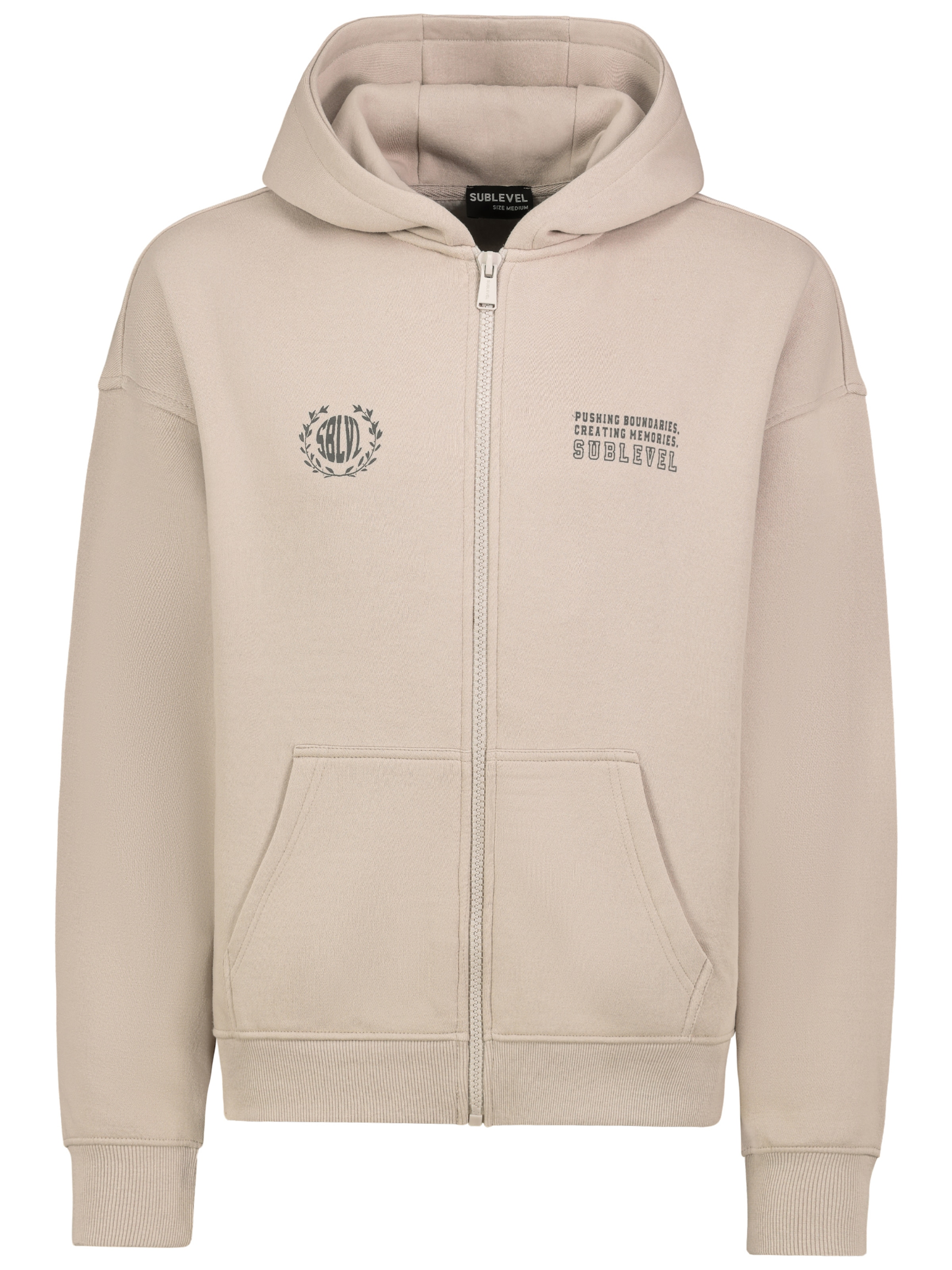 Sublevel Sweatjacke in Beige: Vorderseite