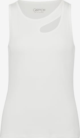 Cartoon Basic-Top mit Rundhalsausschnitt in Weiß: Vorderseite