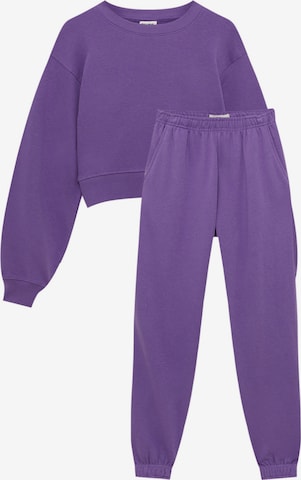 Pull&Bear Sweatsuit in Purple: front