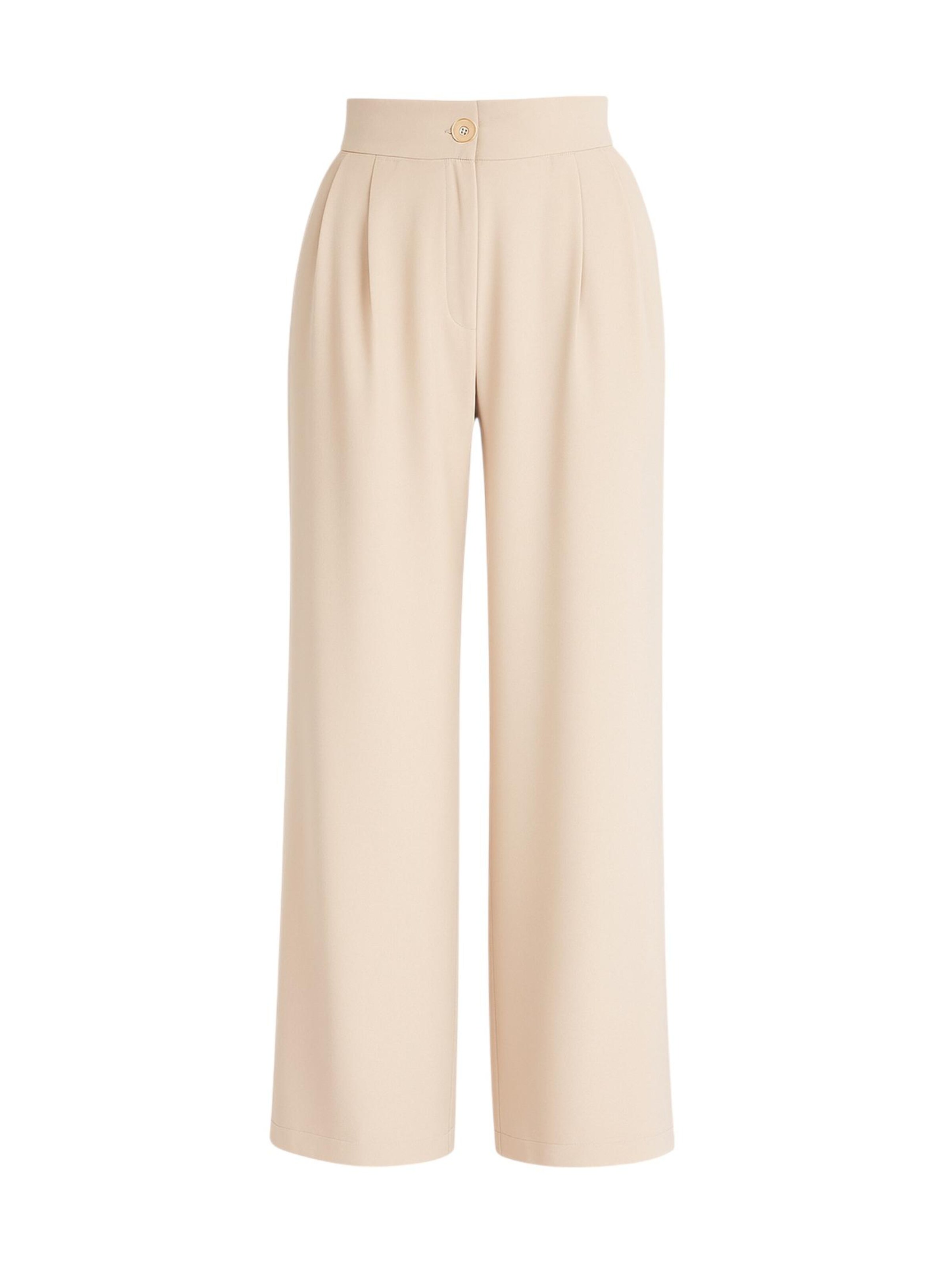 Wide leg Pantaloni con pieghe 'ALYA' di fashionshowcase in beige: frontale