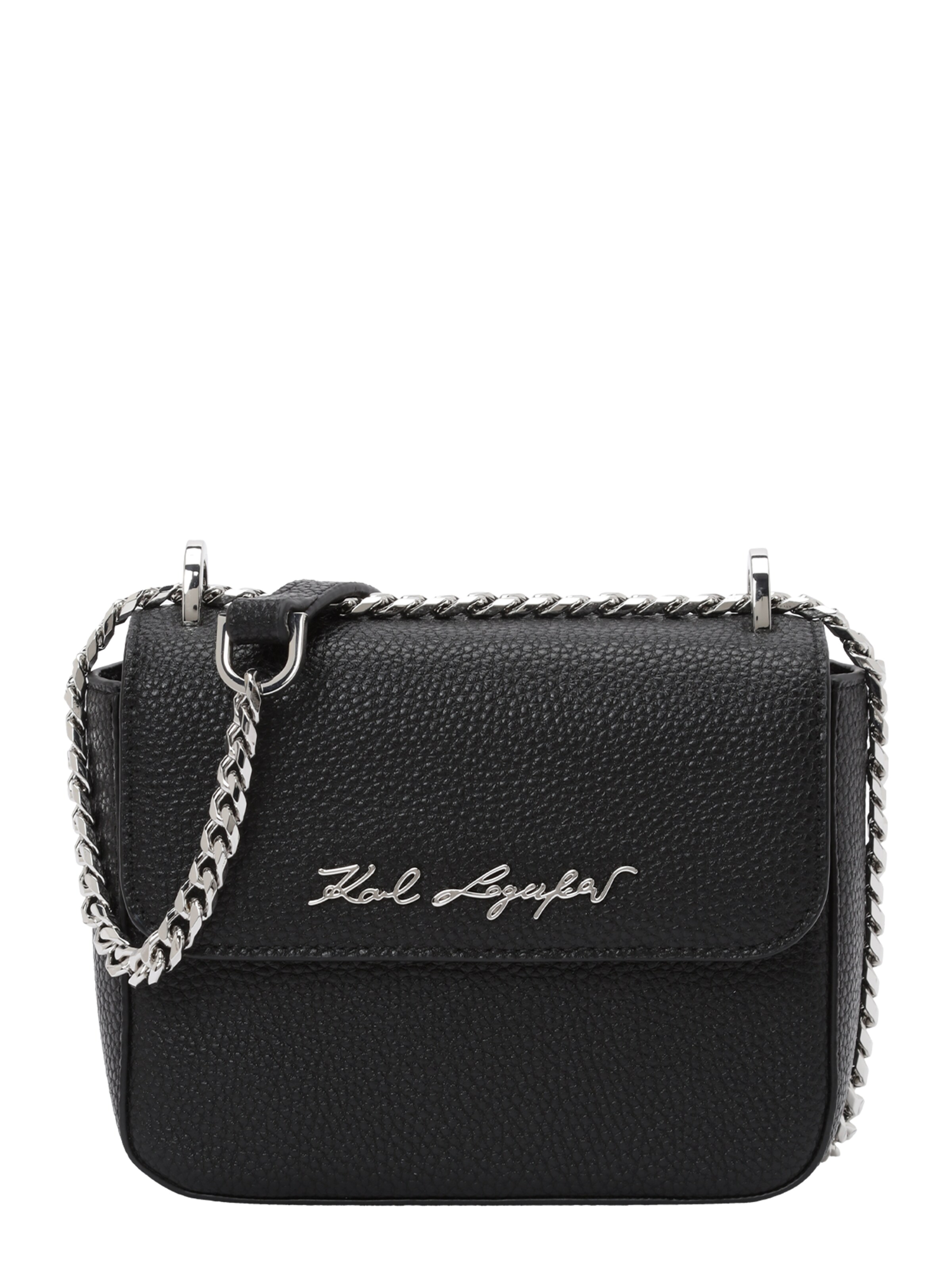 Karl Lagerfeld - Bolso de hombro en negro: frente
