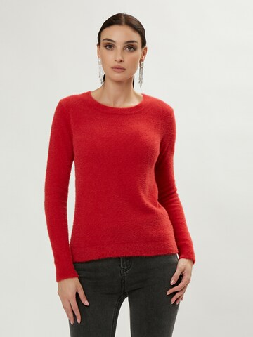 Influencer Pullover in Rot: predná strana