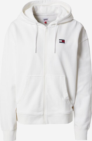 Veste de survêtement Tommy Jeans en blanc : devant