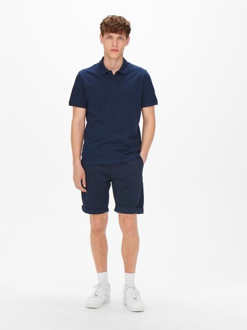 Only & Sons Regular Chino Pants 'Peter' in Blue