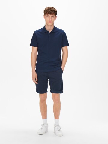 Regular Pantalon chino 'Peter' Only & Sons en bleu