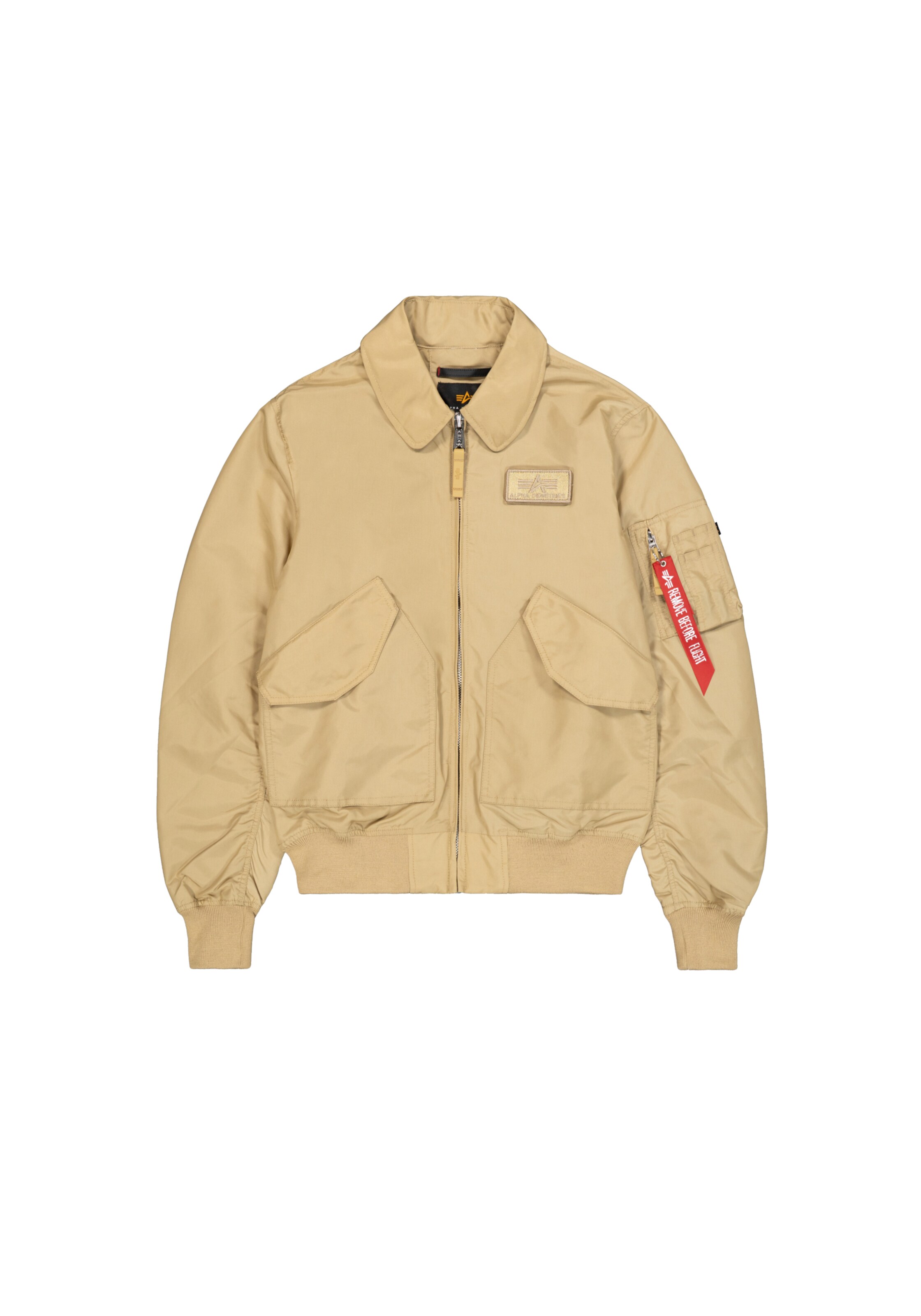 ALPHA INDUSTRIES Between-Season Jacket 'CWU-36/P' in Beige: front
