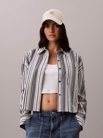 Calvin Klein Jeans regular Μπλούζα σε λευκό: μπροστά