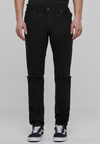 2Y Premium Slim fit Jeans in Black: front