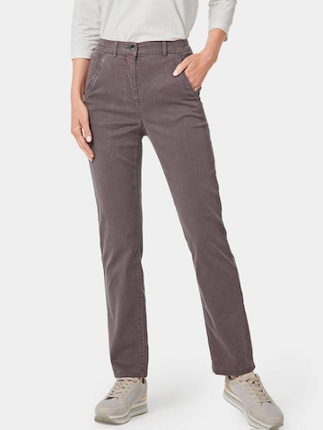 Goldner Slim fit Pants in Brown: front