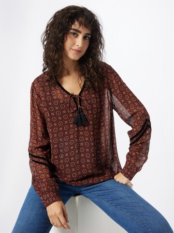 Cream Blouse 'Ninette' in Brown: front
