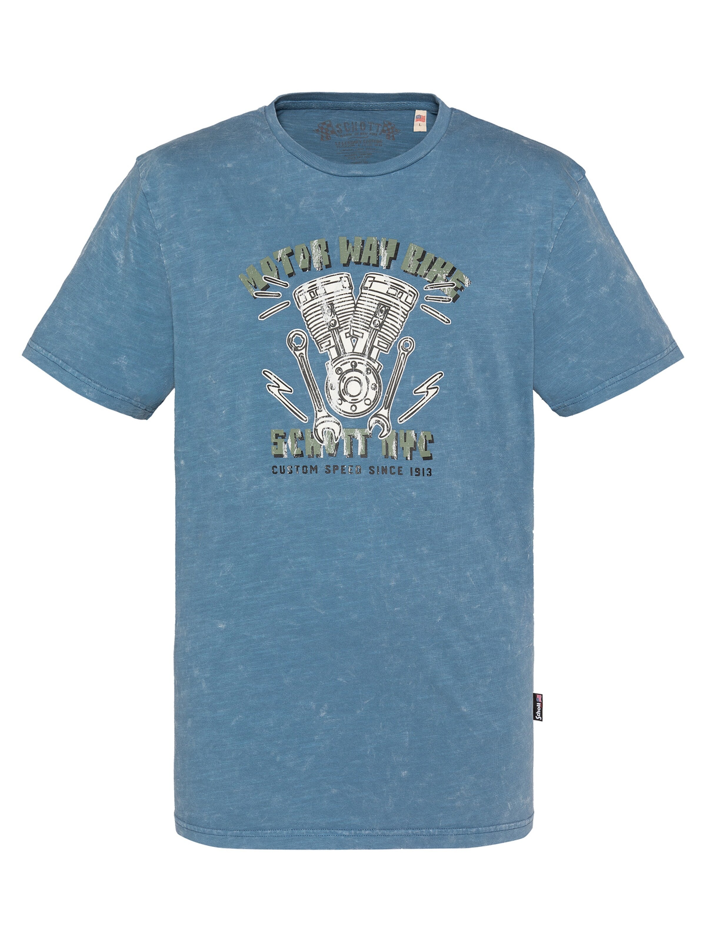 Schott NYC Shirt in Blue: front