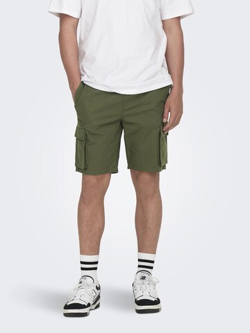 Regular Pantalon cargo Only & Sons en vert : devant