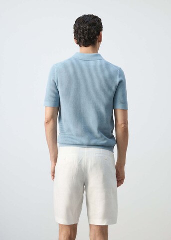 MANGO MAN Shirt 'Pointele' in Blue