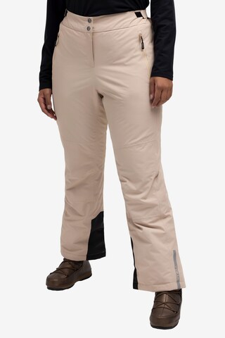 Ulla Popken Regular Athletic Pants in Beige: front