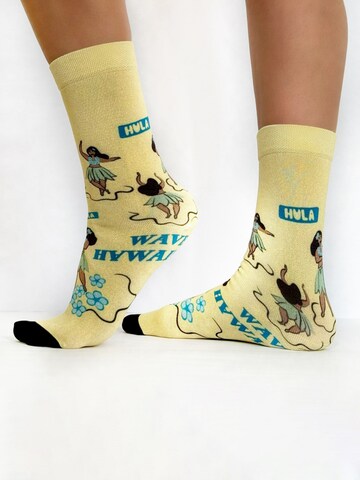 Chaussettes de sport 'Air Lite' Wave Hawaii en jaune : devant