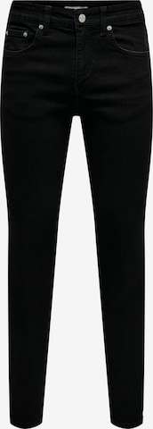 Only & Sons Skinny Jeans in Black: front