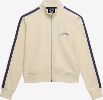 Veste de survêtement 'Essential' Superdry & Co en blanc : devant