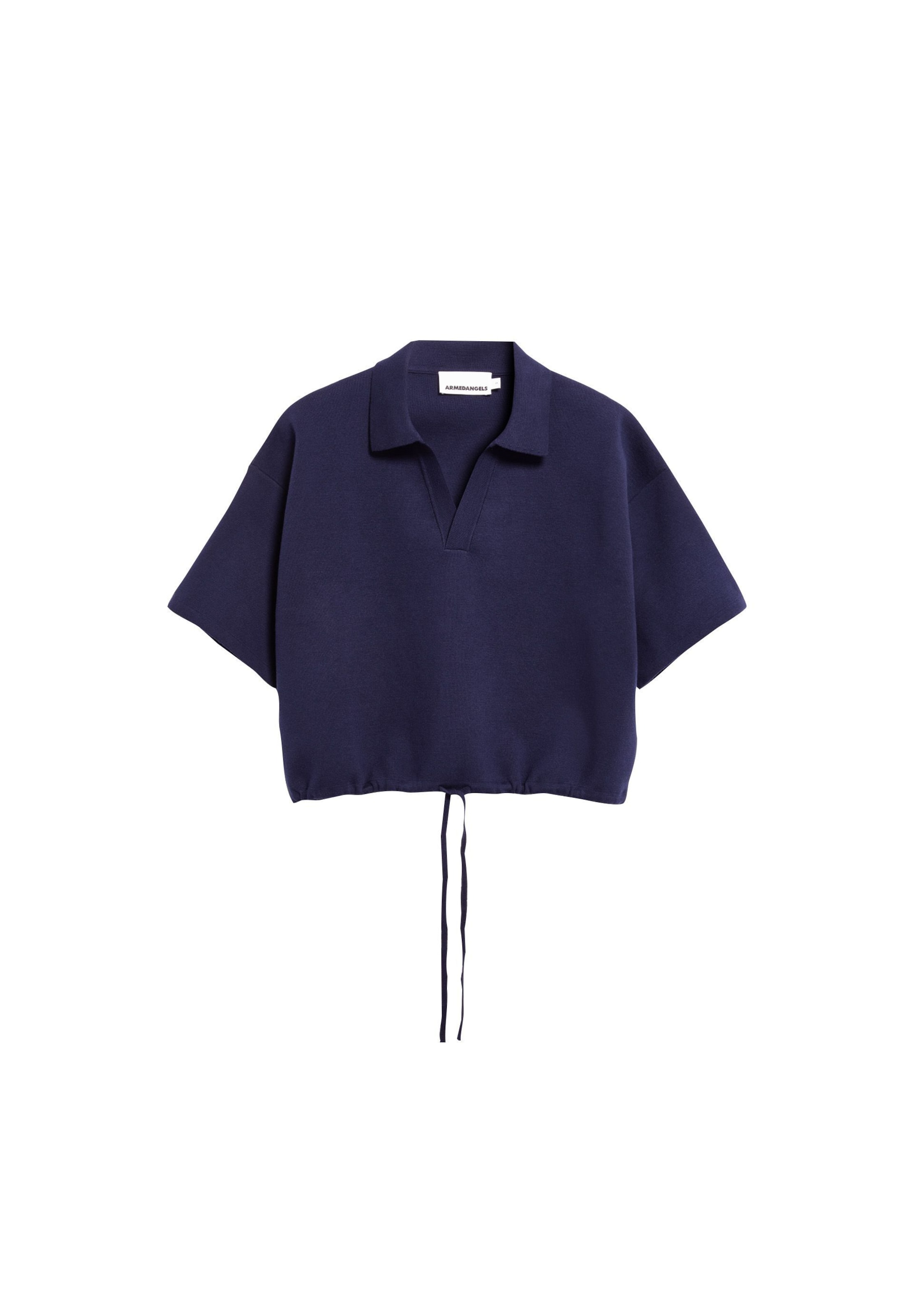 ARMEDANGELS Strickshirt COMPACT POLO in Blau: Vorderseite