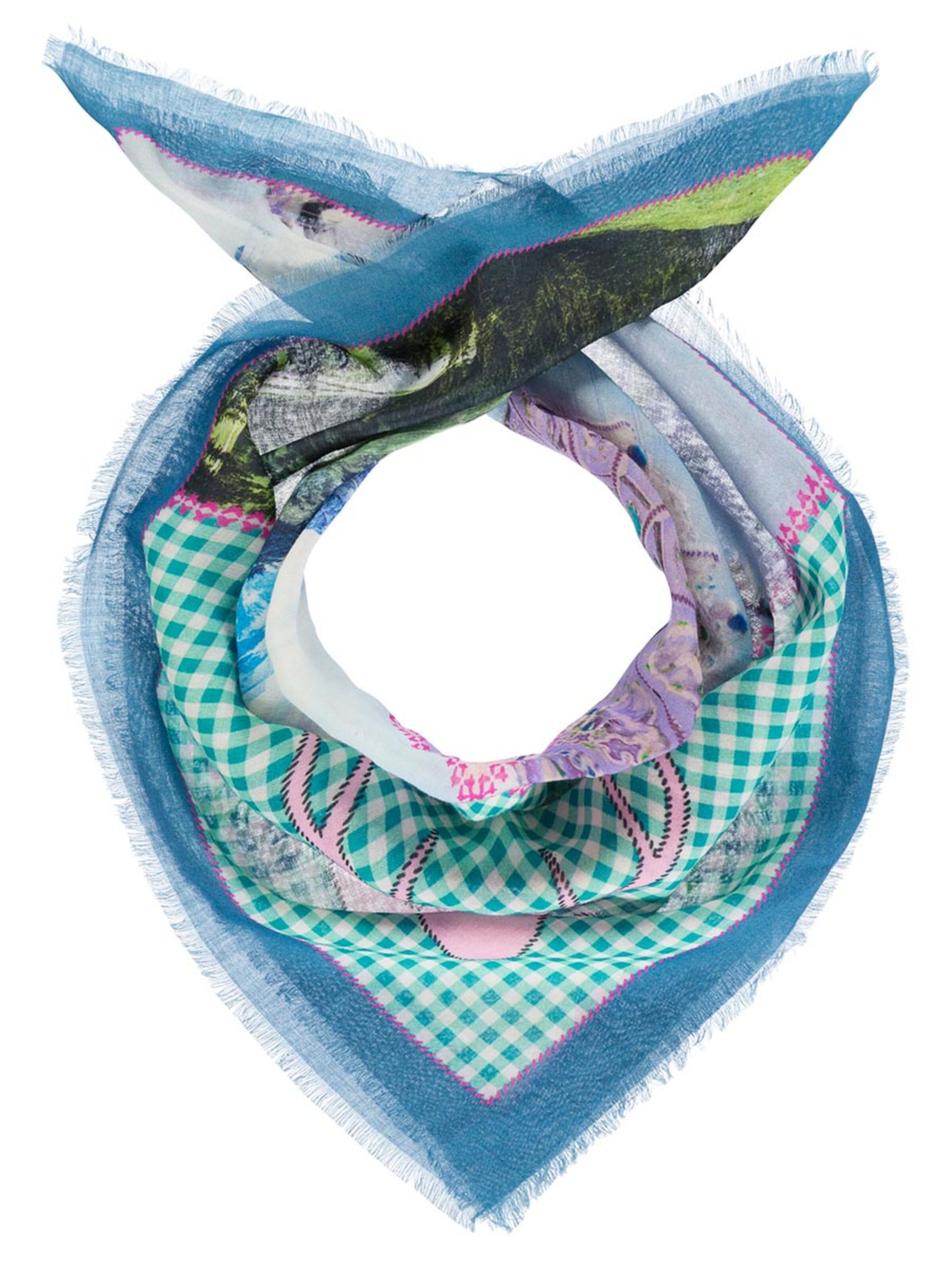 Passigatti Wrap 'Nickituch mit Digitaldruck' in Blue: front