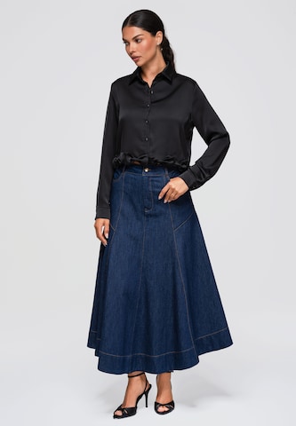 Ombre Blouse in Zwart