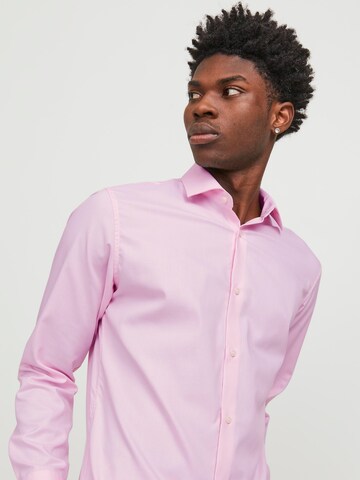 JACK & JONES Slim fit Business Shirt 'Parker' in Pink