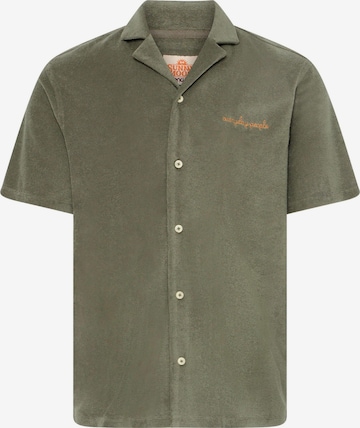 BLEND Regular Fit Kurzarmhemd ' BHBasti ' in Grün: Vorderseite