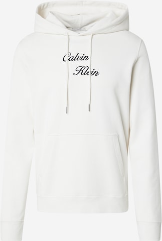 Sweat-shirt Calvin Klein Jeans en beige : devant