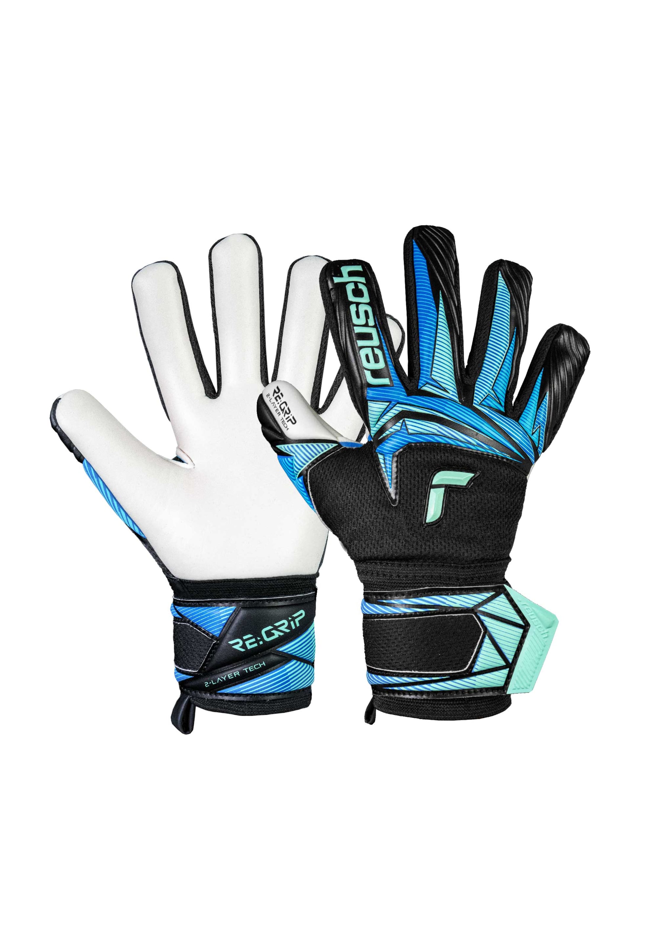 REUSCH Torwarthandschuhe 'Attrakt RE:GRIP NC Junior' in Blau: Vorderseite