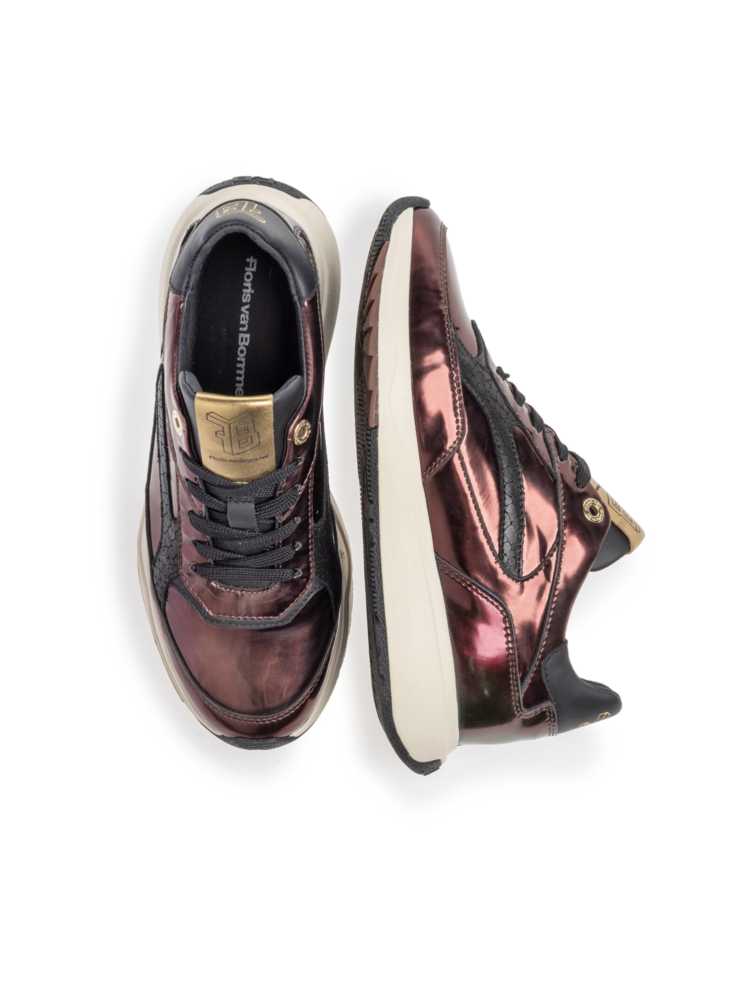 Baskets basses 'Suvi 02' Floris van Bommel en marron