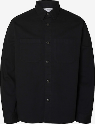 SELECTED Button Up Shirt 'SLHTRAVIS' in Black: front