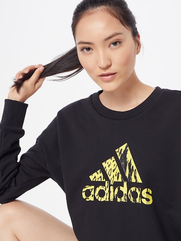 ADIDAS SPORTSWEAR Athletic Sweatshirt 'Future Icons Animal Print' in Black