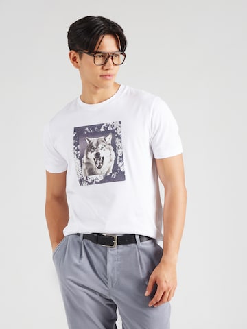 BOSS T-shirt 'Te_Lupo' i vit: framsida