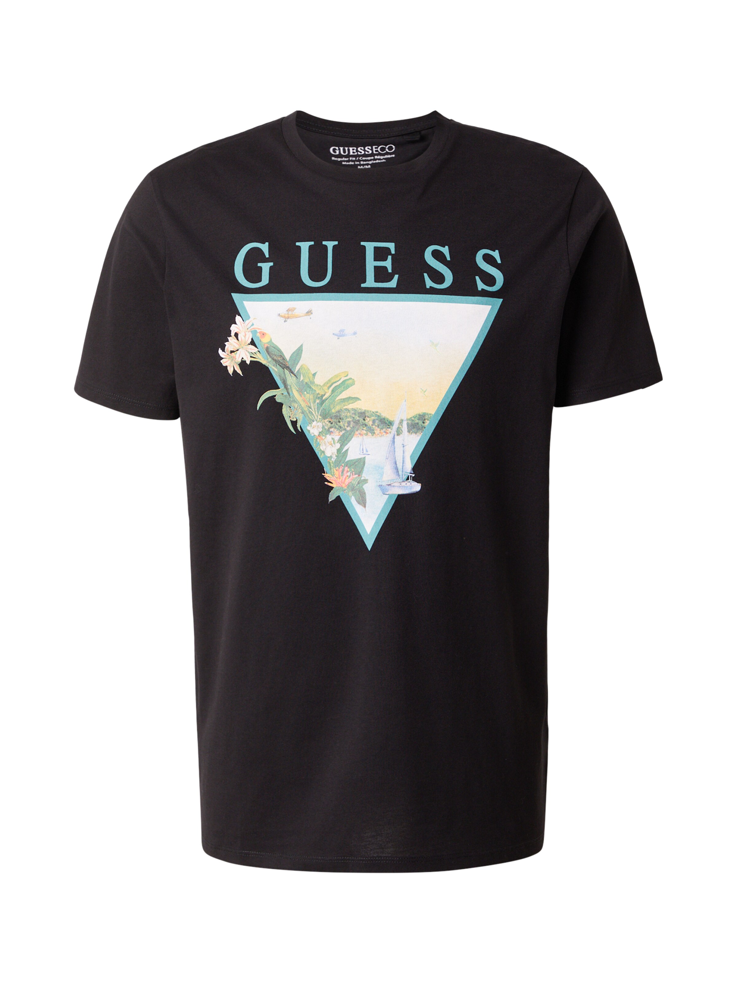 GUESS Shirt in Light blue / Yellow / Green / Black, Item view