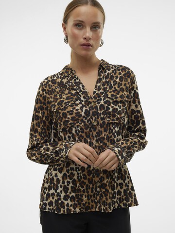 VERO MODA Blouse 'Bumpy' in Brown