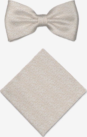 Real Guys Set Schleife mit passendem Einstecktuch in Beige: Vorderseite